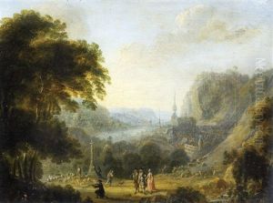 Paysage Aux Cavaliers (+ Paysage Aux Chasseurs; Pair) by Gillis Neyts
