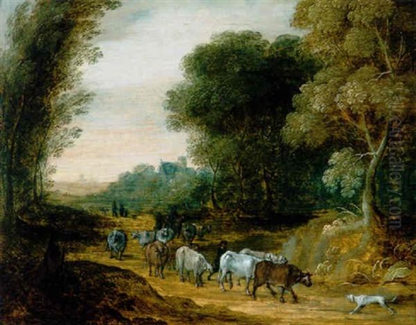 Pastorale Landschaft Mit Herdenzug - view 1