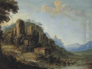 Gebirgslandschaft Mit Dem Blick Auf Die Burgruine Von Huy Uber Der Maas In Der Hollandischen Provinz Luik