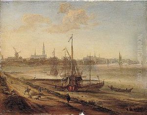 The Estuary Of The Schelde With A Mediterranean Galley Beached, And A Distant View Of Antwerp