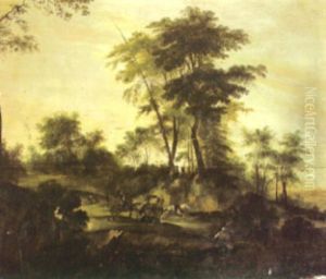 Brigands Attacking A Carriage With Onlookers In The Foreground And Other Figures