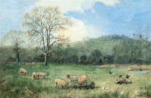 Sheep In A Meadow by Henry Birtles