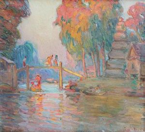 Riviere En Thailande by Joseph De La Neziere