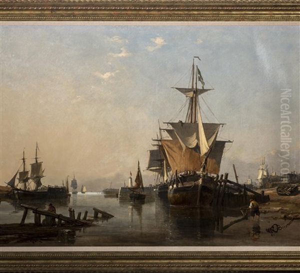 Harbor With Ships And Fishing Boats At Anchor - view 1