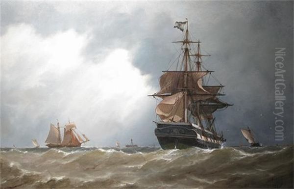 Sailing Ships At Sea - view 1