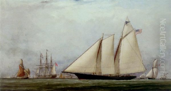 The Schooner Yacht "america" In Spithead - view 1