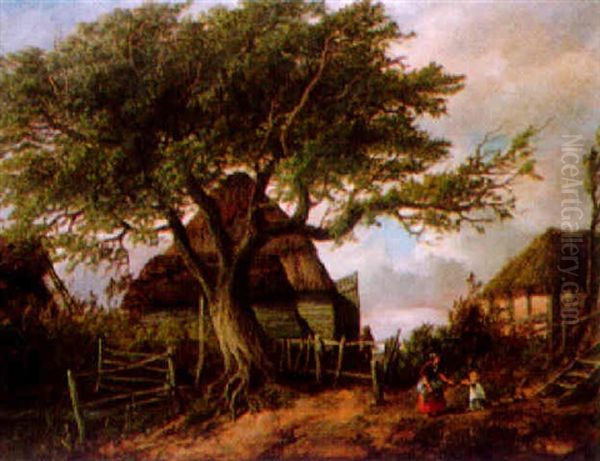 Country Landscape With A Mother And Child In The Foreground - view 1
