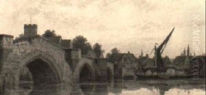 A Stone Bridge Over A River A Stone Bridge Over A River