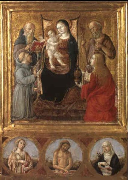 Madonna And Child, Surrounded By Saints Anthony Abbott,     Francis, Jerome And Mary Magdalene, With Christ As The Man - view 1