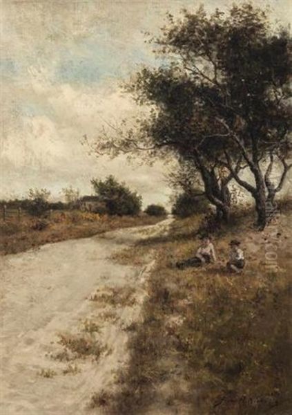 Boys Resting By The Side Of A Road - view 1