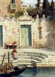 Lady On The Steps Of A Venetian Courtyard Lady On The Steps Of A Venetian Courtyard