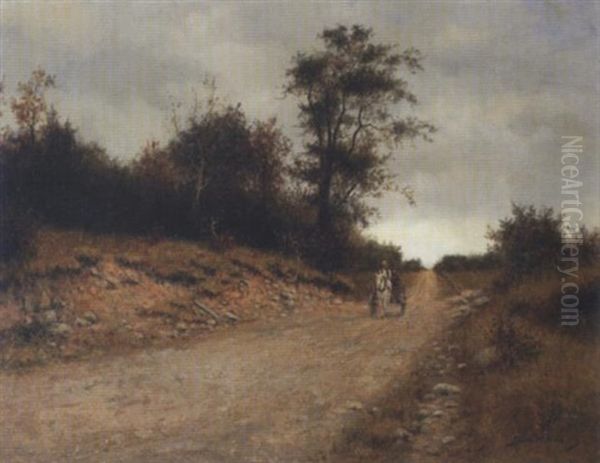 A Horse-drawn Cart On A Country Lane - view 1