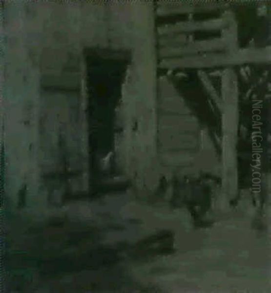 Farmyard Scene With Chickens And Roosters - view 1