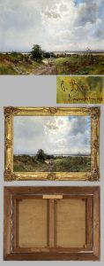 "weite Landschaft" Mit Dorfansicht Und Personenstaffage by Eugen Birzer