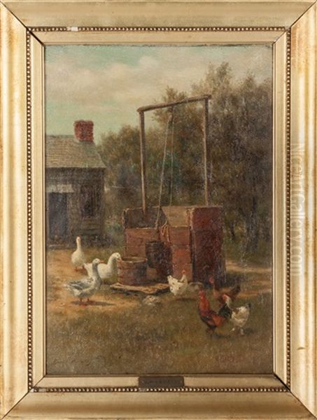 Chickens & Geese Near A Well - view 1