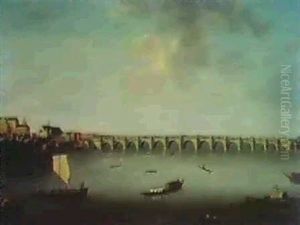 The Thames At Westminster Bridge, With The Abbey, And Westminster Hall, Looking Towards The City by Joseph Nichols
