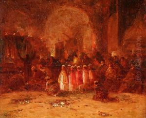 Middle Eastern Interior Scene by George Washington Nicholson