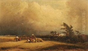 Hayfield Under Threatening Skies