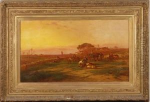 Landscape With Peasants by George Washington Nicholson