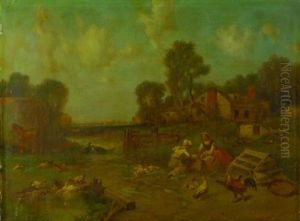 Farm Scene by George Washington Nicholson