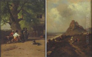 Figures Gathered At A Table by George Washington Nicholson