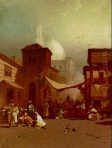 Arab Market Scene by George Washington Nicholson