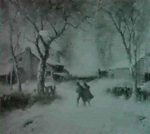 Two Figures In A Winter Landscape Two Figures In A Winter Landscape