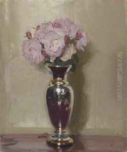 Pink Roses In A Silver Lustre Vase thumbnail