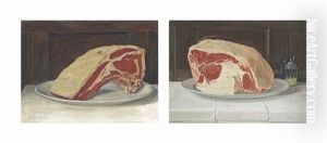 Beef And Mustard; A Rib Of Beef (pair) by William Nicholson