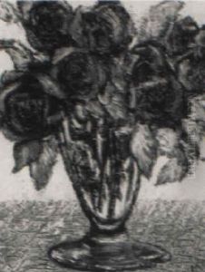 Rote Rosen In Gruner Vase by William Nicholson
