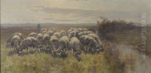 Berger Et Son Troupeau De Moutons by Henry Singlewood Bisbing