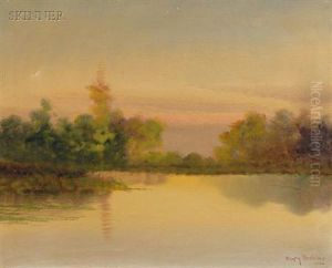 River At Sunset by Henry Singlewood Bisbing