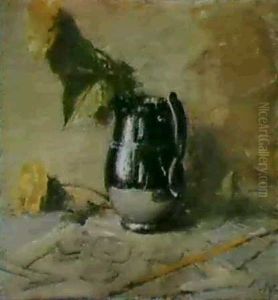 Still Life Of Yellow Roses In A Jug by William Nicholson