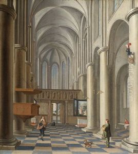 Interieur D'une Eglise by Isaac van Nickele