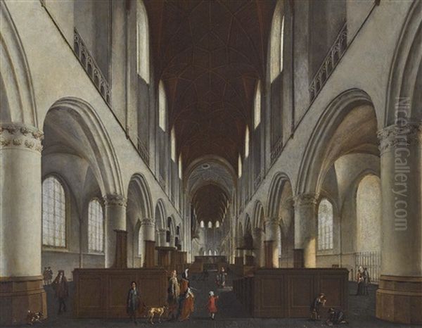 Inneres Von St. Bavo Zu Haarlem Mit Figurenstaffage - view 1