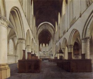 Haarlem: The Interior Of The St. Bavo by Isaac van Nickele