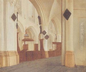 Haarlem - The Interor Of The St. Bavo Church by Isaac van Nickele