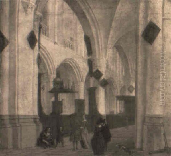Scene D'interieur D'eglise Gothique - view 1