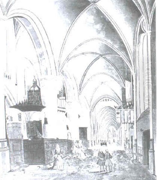 Figures In A Church Interior - view 1