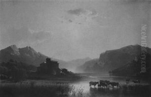 Morgenstimmung Am Toblachersee In Sudtirol by Adolf Nickol