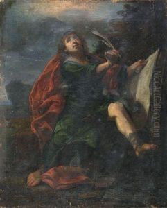 Saint Jean A Patmos by Bartolomeo Biscaino