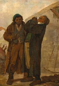 Two Men Smoking Pipes by Erskine Nicol