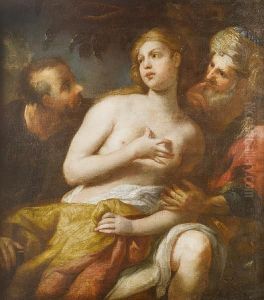 Susannah And The Elders by Bartolomeo Biscaino