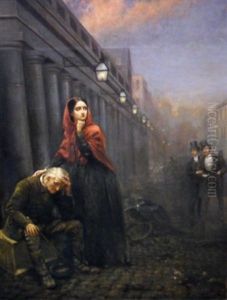 A Rural Traveler And His Daughter In Covent Garden Market, Seated Amongst The Drunken Revelry And Hansom Cabs Of The Late Evening A Rural Traveler And His Daughter In Covent Garden Market, Seated Amongst The Drunken Revelry And Hansom Cabs Of The Late Evening
