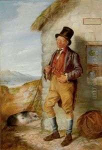 Farmer With Pig