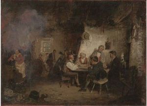 Card Players In A Tavern by Erskine Nicol