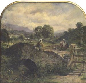 Pastoral Landscape With Figures On A Bridge