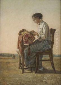 Ricamatrice Al Tombolo by Carlo Felice Biscarra
