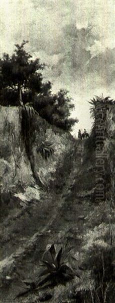 Figures On A Country Lane - view 1