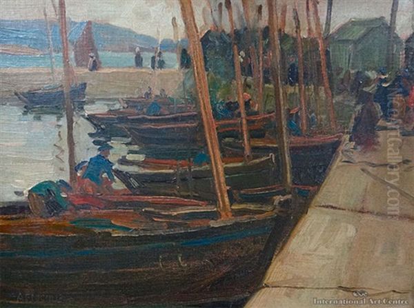 Unloading Catch, Dusk, Concarneau - view 1